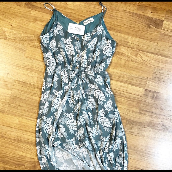 Peach Love California Dresses & Skirts - *NWT* Sage Floral Hi Lo Button Maxi Dress-Large